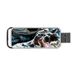 Abstract Flow River Black Portable USB Flash (One Side) Front