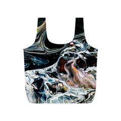 Abstract Flow River Black Full Print Recycle Bags (s)  by Celenk