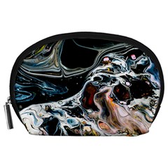 Abstract Flow River Black Accessory Pouches (large)  by Celenk