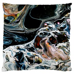 Abstract Flow River Black Standard Flano Cushion Case (one Side) by Celenk