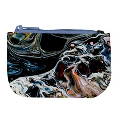 Abstract Flow River Black Large Coin Purse by Celenk