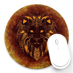 Lion Wild Animal Abstract Round Mousepads by Celenk