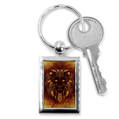 Lion Wild Animal Abstract Key Chains (rectangle)  by Celenk