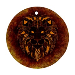 Lion Wild Animal Abstract Round Ornament (two Sides) by Celenk