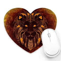 Lion Wild Animal Abstract Heart Mousepads by Celenk