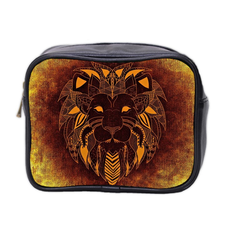 Lion Wild Animal Abstract Mini Toiletries Bag 2-Side