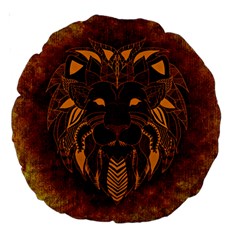 Lion Wild Animal Abstract Large 18  Premium Round Cushions by Celenk