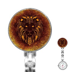 Lion Wild Animal Abstract Stainless Steel Nurses Watch by Celenk