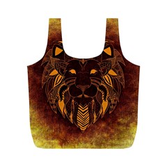 Lion Wild Animal Abstract Full Print Recycle Bags (m)  by Celenk