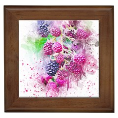 Blackberry Fruit Art Abstract Framed Tiles