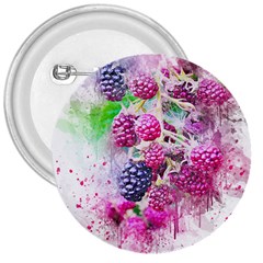 Blackberry Fruit Art Abstract 3  Buttons by Celenk