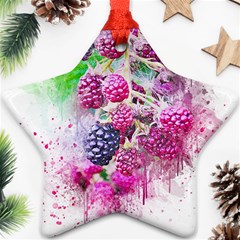 Blackberry Fruit Art Abstract Ornament (star)