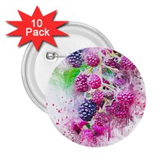 Blackberry Fruit Art Abstract 2 25  Buttons (10 Pack) 