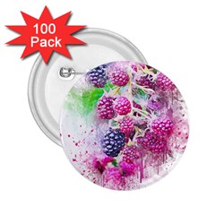 Blackberry Fruit Art Abstract 2 25  Buttons (100 Pack)  by Celenk