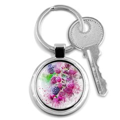 Blackberry Fruit Art Abstract Key Chains (round)  by Celenk