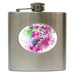 Blackberry Fruit Art Abstract Hip Flask (6 Oz) by Celenk