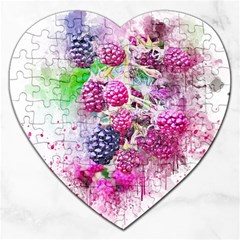 Blackberry Fruit Art Abstract Jigsaw Puzzle (heart)