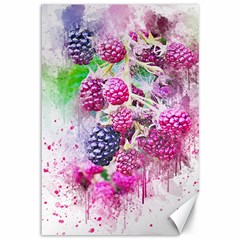 Blackberry Fruit Art Abstract Canvas 12  X 18   by Celenk