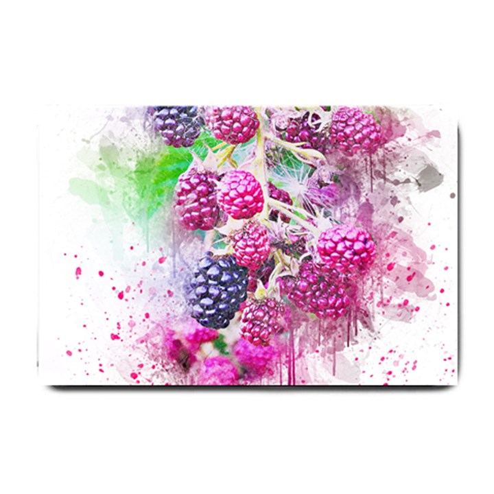 Blackberry Fruit Art Abstract Small Doormat 