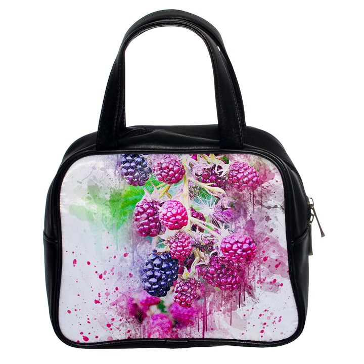 Blackberry Fruit Art Abstract Classic Handbags (2 Sides)