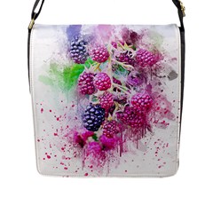 Blackberry Fruit Art Abstract Flap Messenger Bag (l) 