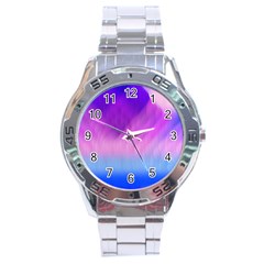 Background Art Abstract Watercolor Stainless Steel Analogue Watch by Celenk