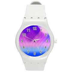 Background Art Abstract Watercolor Round Plastic Sport Watch (m) by Celenk