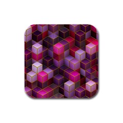 Cube Surface Texture Background Rubber Square Coaster (4 Pack)  by Celenk