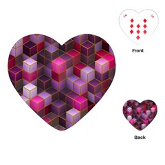 Cube Surface Texture Background Playing Cards (heart)  by Celenk