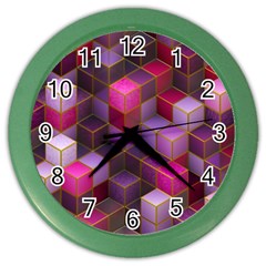 Cube Surface Texture Background Color Wall Clocks by Celenk