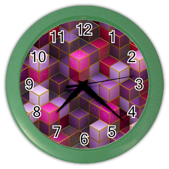 Cube Surface Texture Background Color Wall Clocks