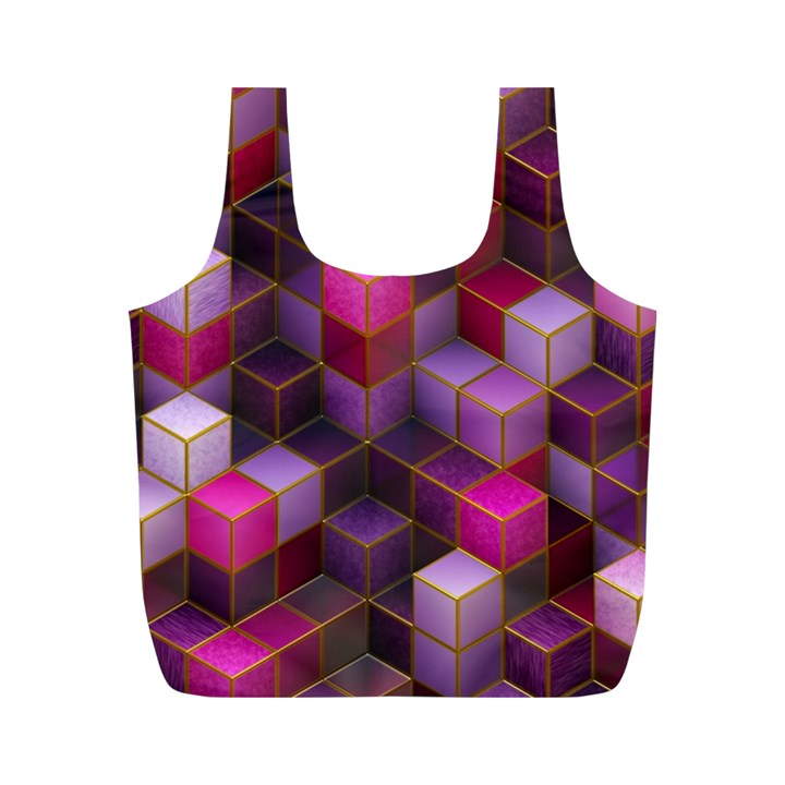 Cube Surface Texture Background Full Print Recycle Bags (M) 