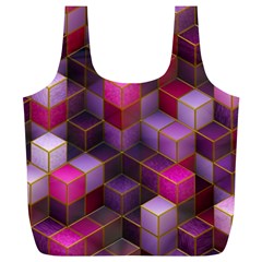 Cube Surface Texture Background Full Print Recycle Bags (l)  by Celenk