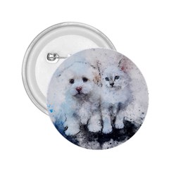 Cat Dog Cute Art Abstract 2 25  Buttons by Celenk