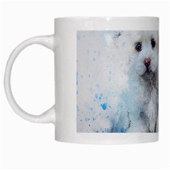 Cat Dog Cute Art Abstract White Mugs by Celenk