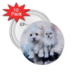 Cat Dog Cute Art Abstract 2.25  Buttons (10 pack)  Front