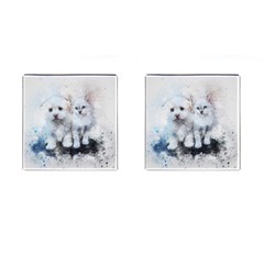 Cat Dog Cute Art Abstract Cufflinks (square) by Celenk