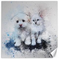 Cat Dog Cute Art Abstract Canvas 20  X 20   by Celenk