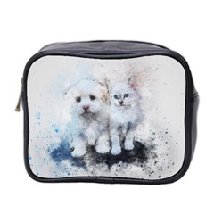 Cat Dog Cute Art Abstract Mini Toiletries Bag 2-side by Celenk