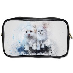 Cat Dog Cute Art Abstract Toiletries Bags by Celenk