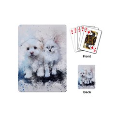 Cat Dog Cute Art Abstract Playing Cards (mini)  by Celenk