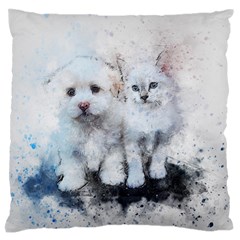 Cat Dog Cute Art Abstract Standard Flano Cushion Case (one Side) by Celenk