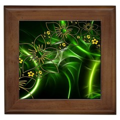 Flora Entwine Fractals Flowers Framed Tiles