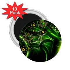 Flora Entwine Fractals Flowers 2 25  Magnets (10 Pack)  by Celenk