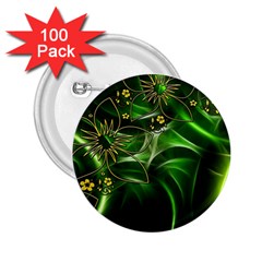 Flora Entwine Fractals Flowers 2 25  Buttons (100 Pack)  by Celenk