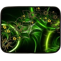 Flora Entwine Fractals Flowers Double Sided Fleece Blanket (mini)  by Celenk