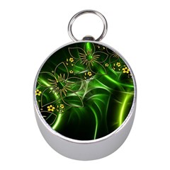 Flora Entwine Fractals Flowers Mini Silver Compasses