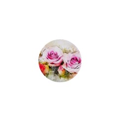 Flower Roses Art Abstract 1  Mini Buttons by Celenk