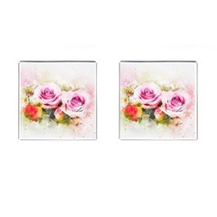 Flower Roses Art Abstract Cufflinks (square) by Celenk