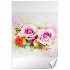 Flower Roses Art Abstract Canvas 12  X 18   by Celenk